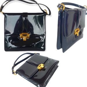 Vintage Lewis blue vinyl purse